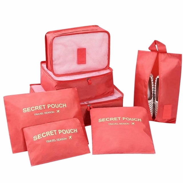 7 Set Packing Cubes Travel Luggage Waterproof Organizers