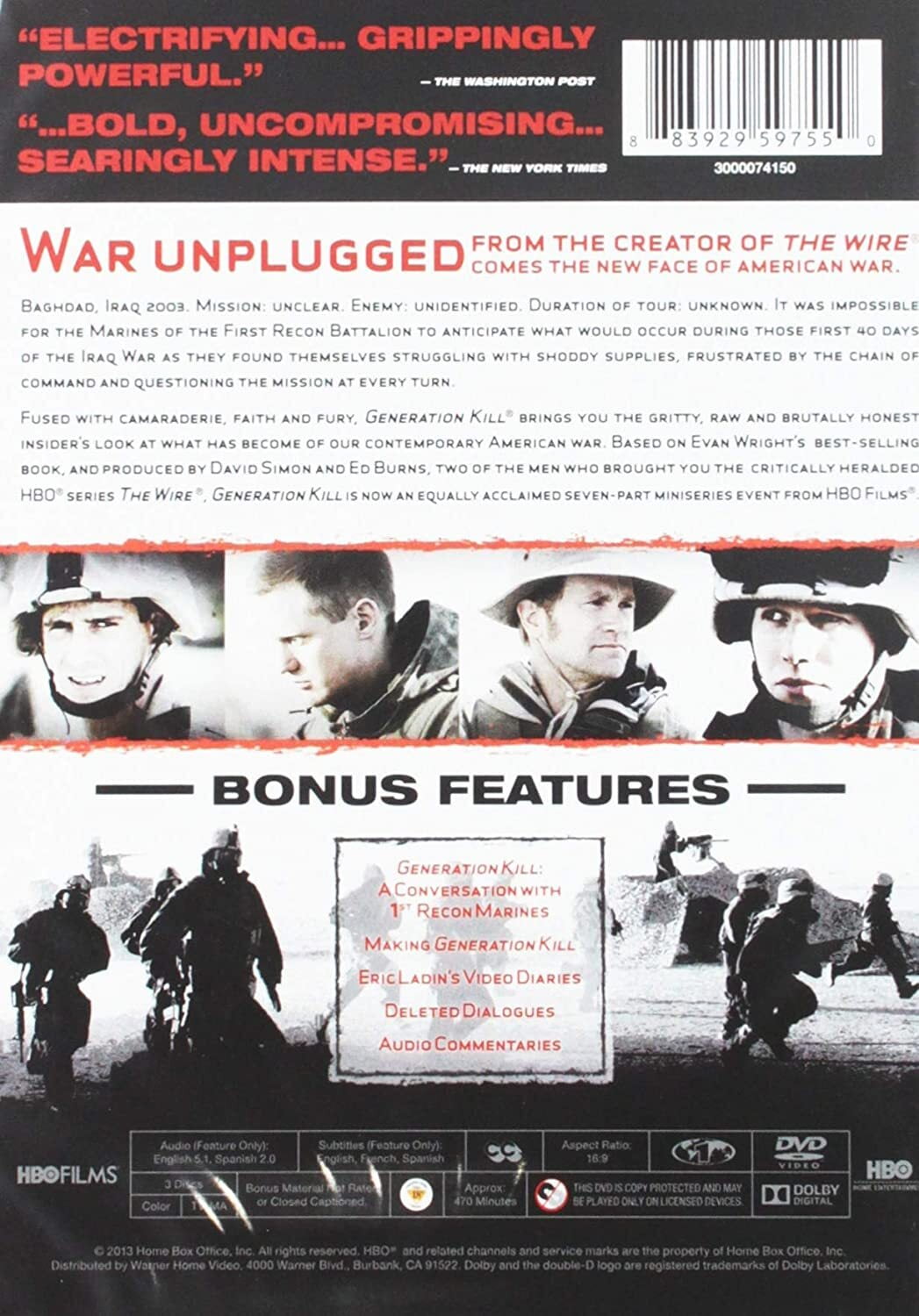 GENERATION KILL - 3 Disc HBO Box Set Miniseries DVD