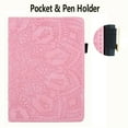 thumbnail image 4 of Fire 7 inch 12th Gen 2022 Case with Pencil Holder, Allyetch Embossed Mandala PU Leather Flip Folio Anti-Slip Stand Card Slots Wallet Cover for Kindle Fire 7 2022(12th Gen), Pink, 4 of 5