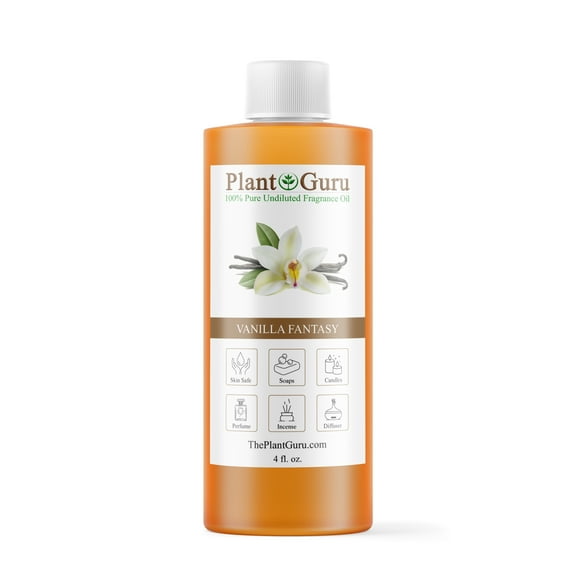 Vanilla Fantasy Fragrance Oil 4 fl. oz. Scented Oil for DIY Soap Making, Candles, Bath Bombs, Body Butters. Used In Aromatherapy Diffusers, Burners and Warmers. Great Addition To Lotions and Creams.