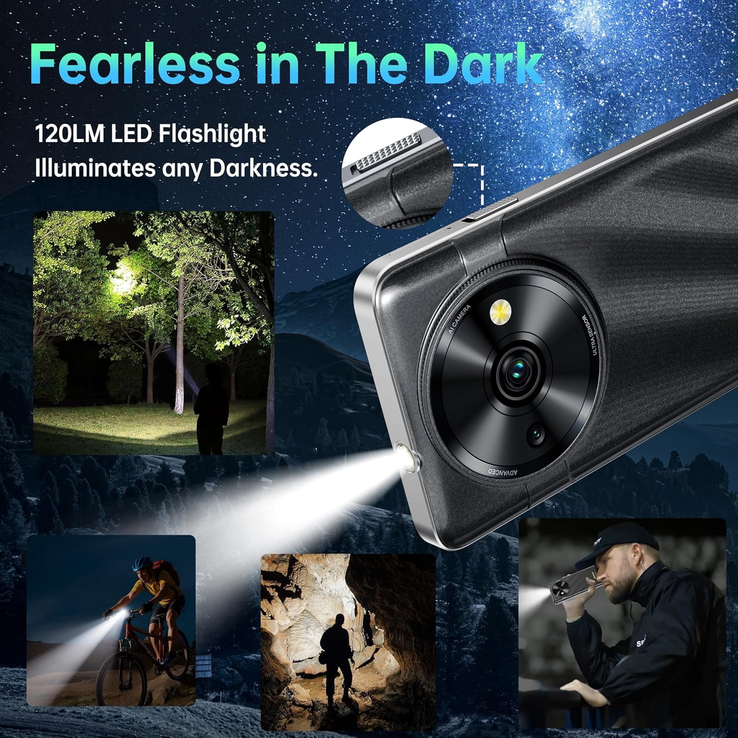 OUKITEL C59 Pro SE Unlocked Android Phones - 6.88”HD+ Display Android 15 10000 mAh Battery 24GB +256GB/1TB TF Cell Phone with 120LM Flashlight, NFC 13MP Camera Smartphone, OTG/Fingerprint/4G Dual SIM