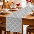 thumbnail image 5 of Grey Moroccan Table Runner 72 Inches, Vintage Ethnic Abstract Geometric Stripes Bed Runner Dresser Scarves Tabletop for Indoor Outdoor Parties/Ceremony/Banquet, 16" x 72", 5 of 8