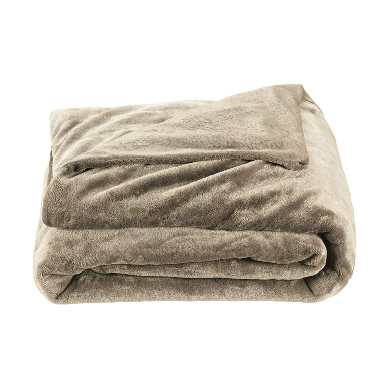 Brookstone Innovations Calming Weighted Blanket Measures 48 in. x 72 in. 18 Pound Weight Taupe