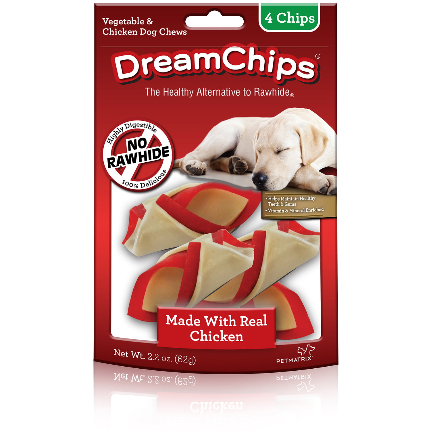 DreamBone DreamChips With Real Chicken 4 Count, Rawhide