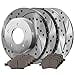 thumbnail image 3 of AutoShack Front and Rear Drilled and Slotted Brake Kit Rotors Silver and Ceramic Pads Set of 4 Replacement for Pontiac G5 2006-2010 G6 2004-2012 Chevrolet Malibu 2007-2009 Saturn Aura FWD BRKPKG039474, 3 of 4