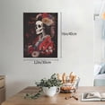 thumbnail image 2 of Xecao Geisha Skeleton With Flowers for Ready-to-Hang Canvas Art 12x16 Inches - Waterproof HD Print Solid Wood Frame for Gifting,Vertical, 2 of 8