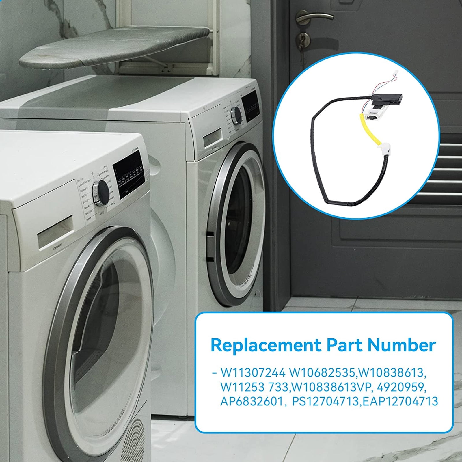 Latch Assembly W10838613 W11253733 ATW4675EW0 Washing Machine ABS Repair Home Accessories Washer Lid Lock