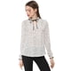 thumbnail image 3 of Blusa Allegra K con cuello con volantes y lazo Lunares blancos XS, 3 of 6
