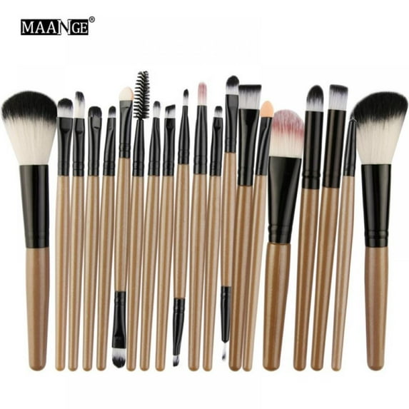 24 Pcs Professional Eye Makeup Cosmetics Brush Set with Premium Wooden Handles for Eyeliner, Eye Shadow, Eye Brow, Foundation, Powder Liquid Cream Blending Brush