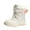 White, variant on Otqutp Kids Chunky Warm Snow Boots Boys Girls Winter Waterproof Non Slip Fleece Lined Outdoor Walking Shoes Hiking Footwear