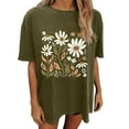 thumbnail image 2 of Sakmal Oversized Womens T Shirts Short Sleeve Floral Crew Neck Tops Casual T-Shirts Summer Tops 2025, 2 of 5
