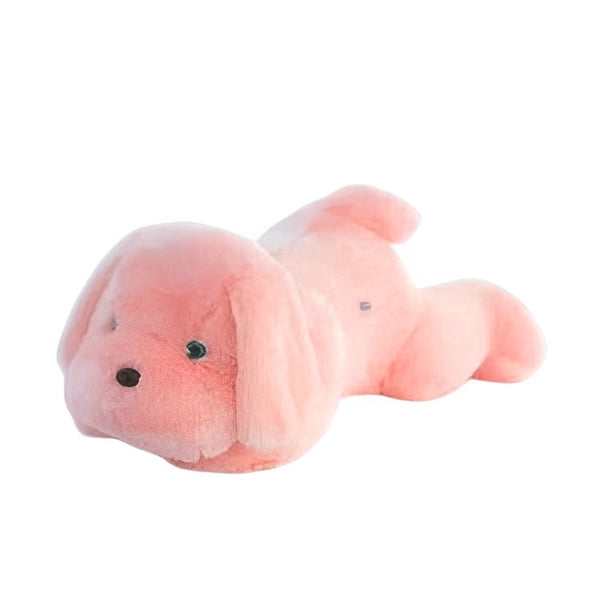 Tholdsy Cachorro muñeca brillante decoración luminosa lindo aspecto Animal en forma de ayuda para dormir suavidad LED juguetes de peluche Animales de peluche y juguetes de peluche Rosa