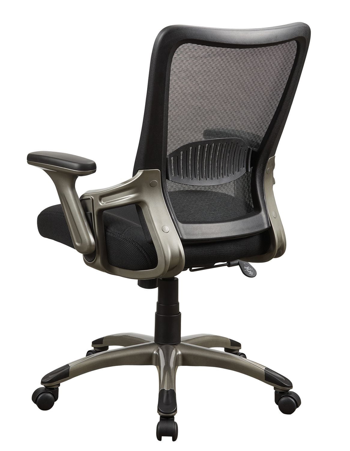 Work Smart Black Chair with Mesh Back , Padded Mesh Seat And Titanium Base