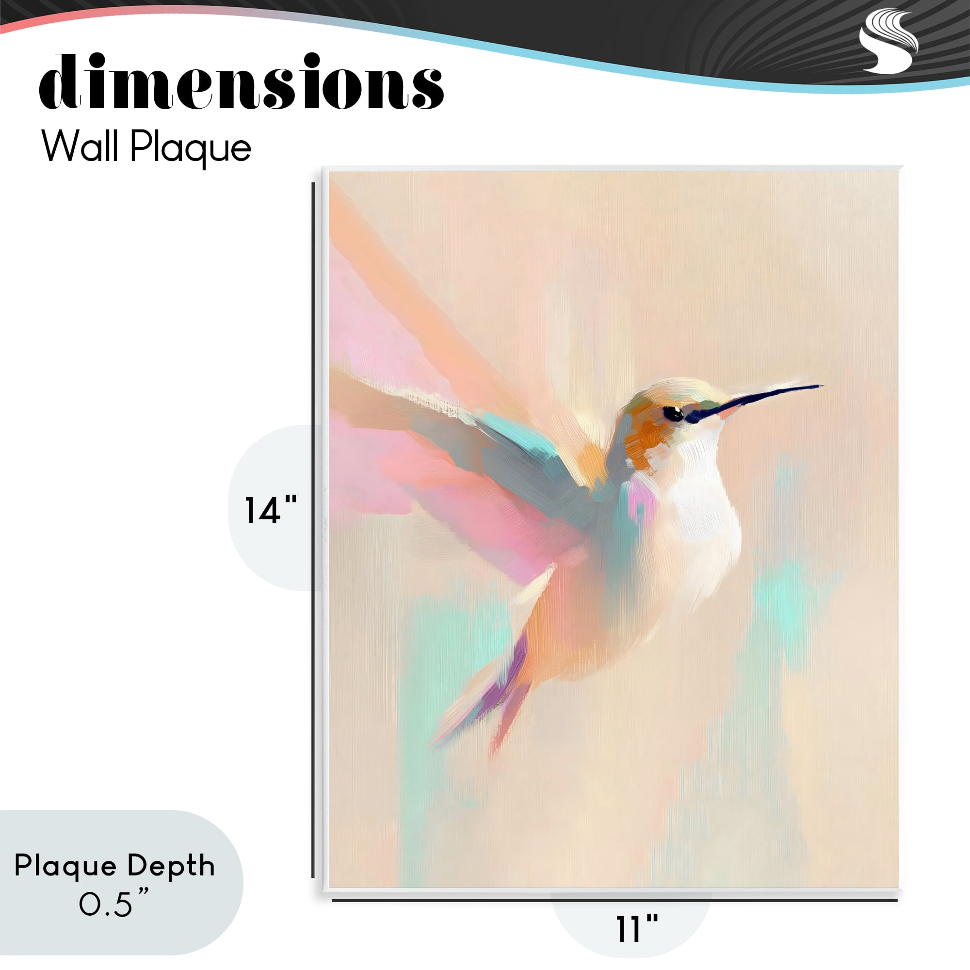 Stupell Industries Pastel Hummingbird in Flight Wall Plaque Art, design by The Prints Vibe