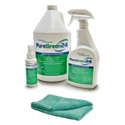 PureGreen24 Disinfectant, Kills Deadly Germs Without The use of Toxic Chemicals (1 4oz, 1 32oz, 1 Gallon and 1 XL Microfiber Cloth)