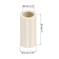 thumbnail image 2 of Uxcell 12x25mm Ferrules para Palos de Billar, Reemplazo de Puntas de Palos de Billar, Paquete de 10, Blanco, 2 of 5