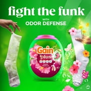 Gain Plus Flings Laundry Detergent Soap Pacs, All-In-One, Happy Hibiscus Scent, 18 Count