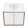 thumbnail image 6 of Modway Transmit 24.5" Modern Plastic Wall-Mount Bathroom Vanity in Walnut/White, 6 of 8