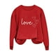 thumbnail image 4 of Sudadera Penkiiy Valentine para mujer: lindas camisetas del día de San Valentín Love Heart Graphic Print Suéter de manga larga Tops M Red, 4 of 5