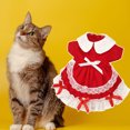 thumbnail image 4 of CBFFDC Pet Clothing Floral Lace Bowknot Pet Lolita Collar Ruffle Hem Two legged Design Spring Summer Clothes for Small Dogs, 4 of 6
