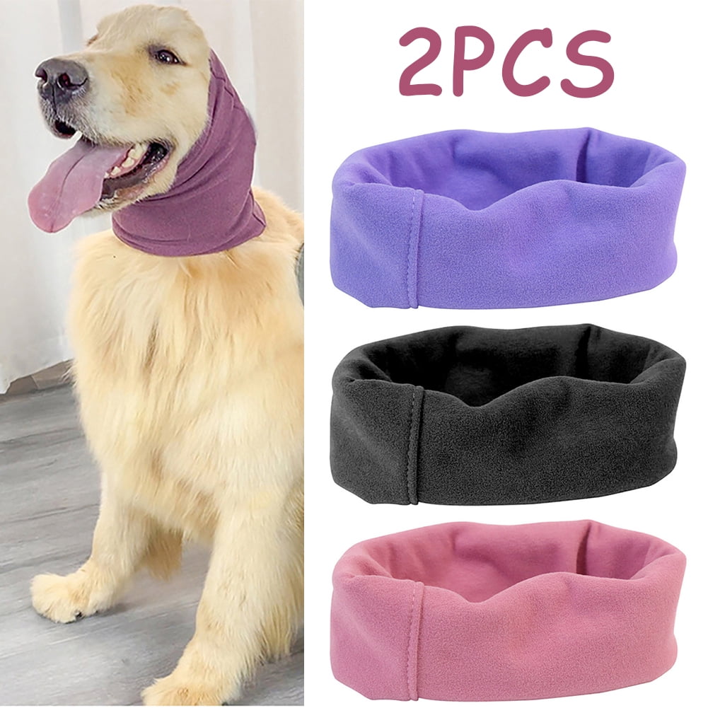 Visland 2PCS Dog Earmuff Ear Cover Hoodie Headscarf, Portable Soft