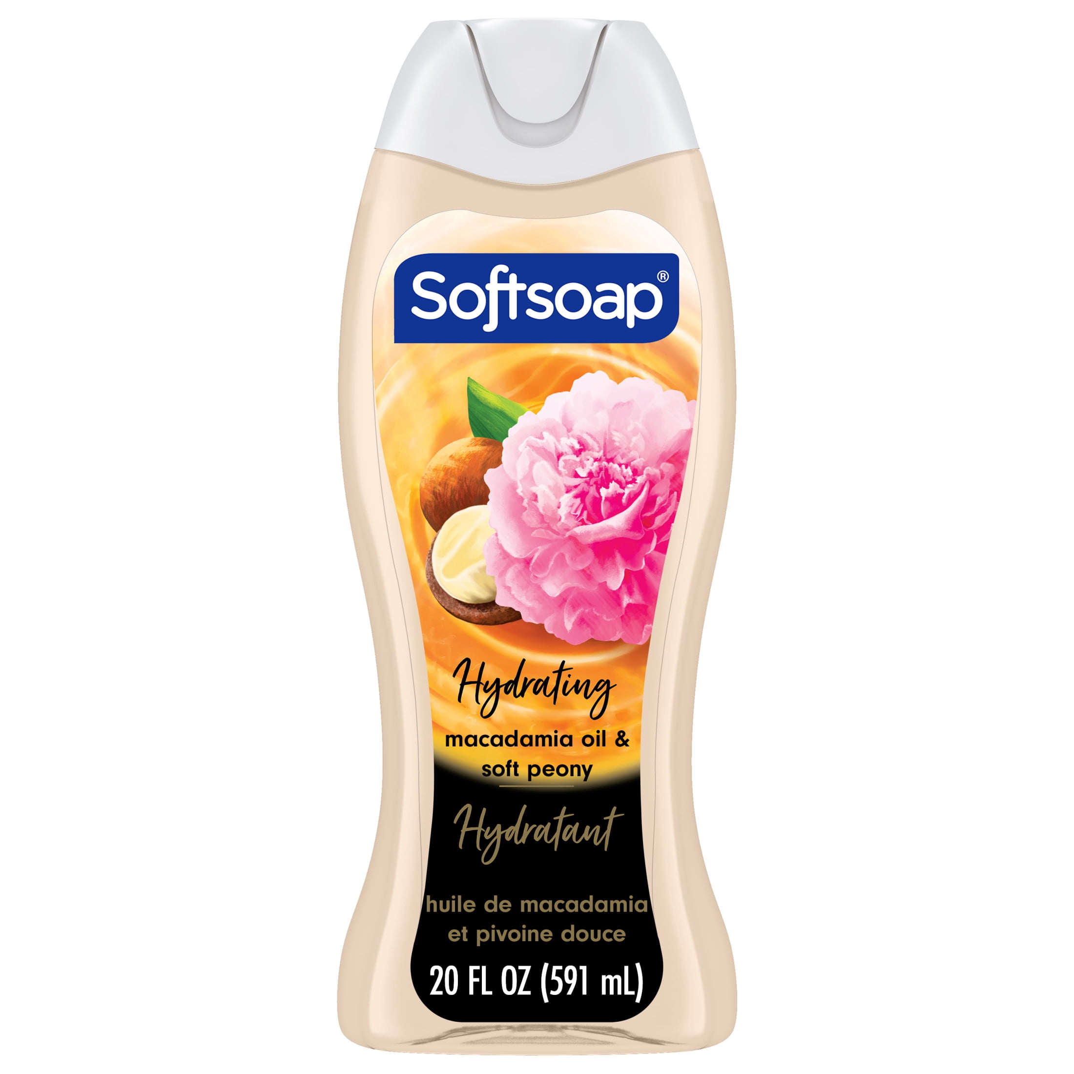 (4 pack) Softsoap Luminous Oils Moisturizing Body Wash, Macadamia Oil and Soft Peony Scent, 20 fl oz