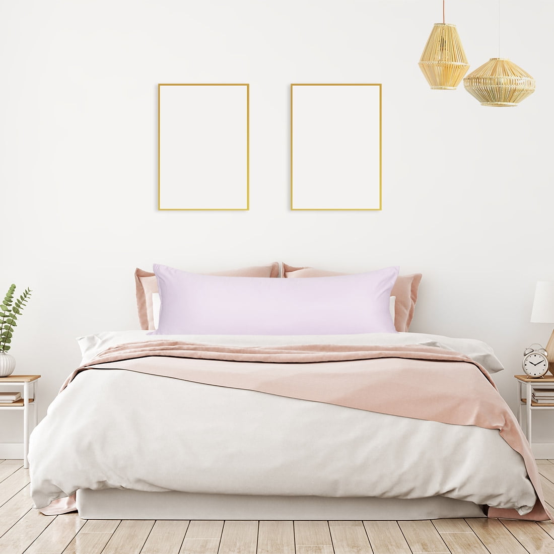 Unique Bargains Solid Print Plaid Woven Pillowcase, Body Pillow