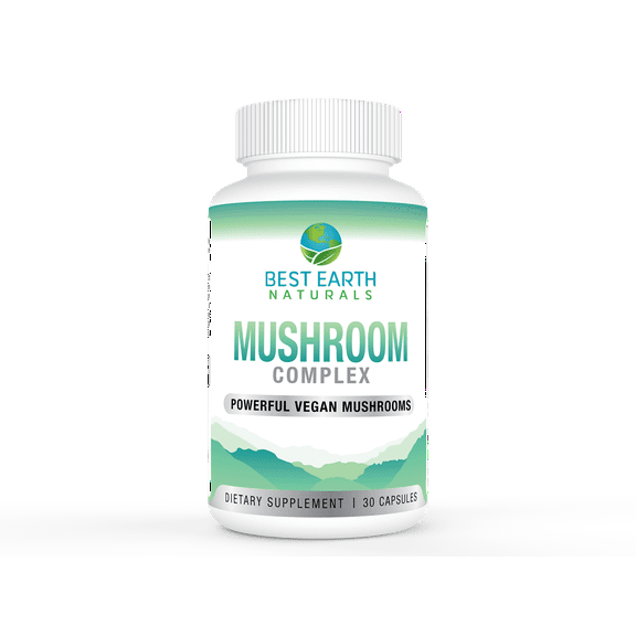 Best Earth Naturals, Mushroom Complex for Men & Women, 5 Mushroom Blend, Dietary Supplement, 30 Ct