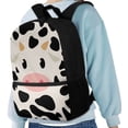 thumbnail image 4 of KUIFORTI Tote Backpack Bookbag Laptop Backpacks Multipurpose Daypack for Boys Girls 17 Inch SchoolBag, Cute Cow White and Black, 4 of 6