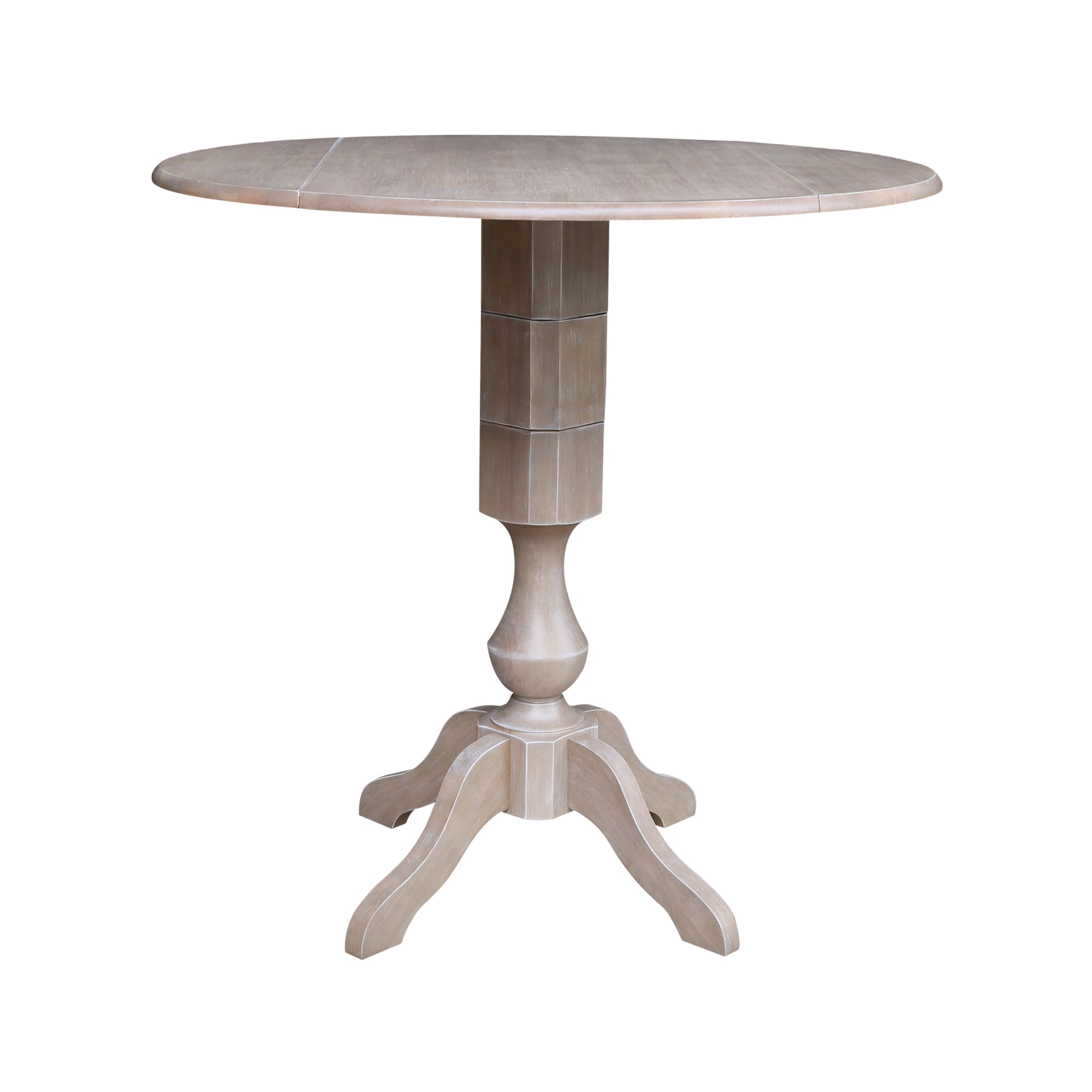 42" Round Dual Drop Leaf Pedestal Table 42.3"H