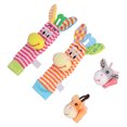 thumbnail image 2 of Sonajeros para bebé, 4 Uds., sonajeros para muñeca para bebé, sonajeros para muñeca y buscadores de pies, conjunto de calcetines para pulsera para recién nacidos, uso práctico, 2 of 12