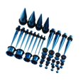 thumbnail image 1 of 36 Pieces Ear Gauges Stretching Kit Plugs Taper 14G-00G Expanders Dark Blue, 1 of 8