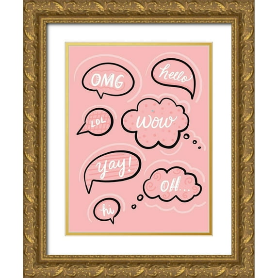 Batista, Dee 19x24 Gold Ornate Wood Framed with Double Matting Museum Art Print Titled - Words