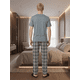 thumbnail image 3 of Pijama Hombre 2 Piezas Unitalla, Playera Suave con Bolsillo y Pantalón a Cuadros, Comodidad Total para Descanso, 3 of 5