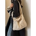 thumbnail image 2 of Kukuzhu Knitted Hobo Bag Women's Crocheted Shoulder Bag Large Handbags Tote Wool Woven Aesthetic Purse Top Handle Bag, 2 of 8