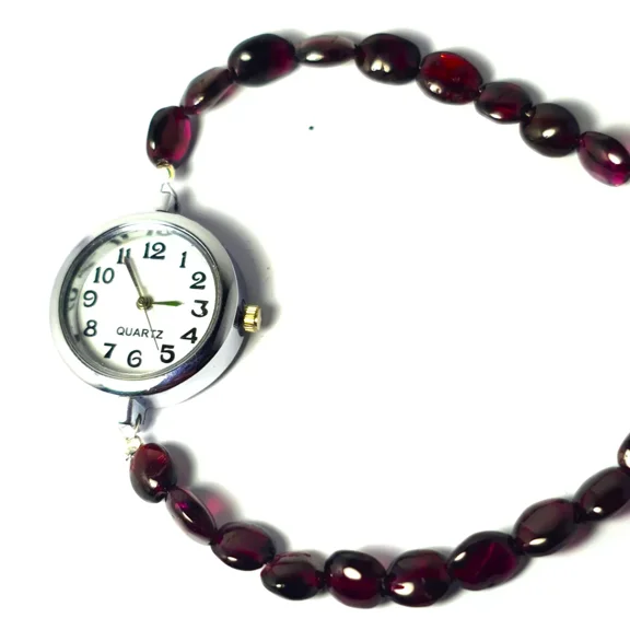 ROYALGEMSTONE Womens Watch, NATURAL Garnet stone Watch, Gemstone Watch, Wrist Watch for Women