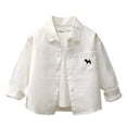 thumbnail image 3 of Abtuhar Toddler Boys Fall Winter Casual Outerwear and Jackets Print Turn‑down Collar Button Coat for 0‑10 Years, 3 of 5