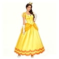 thumbnail image 3 of Adult Princess Peach Yellow Costume For Women Halloween Cosplay Dress, 3 of 5