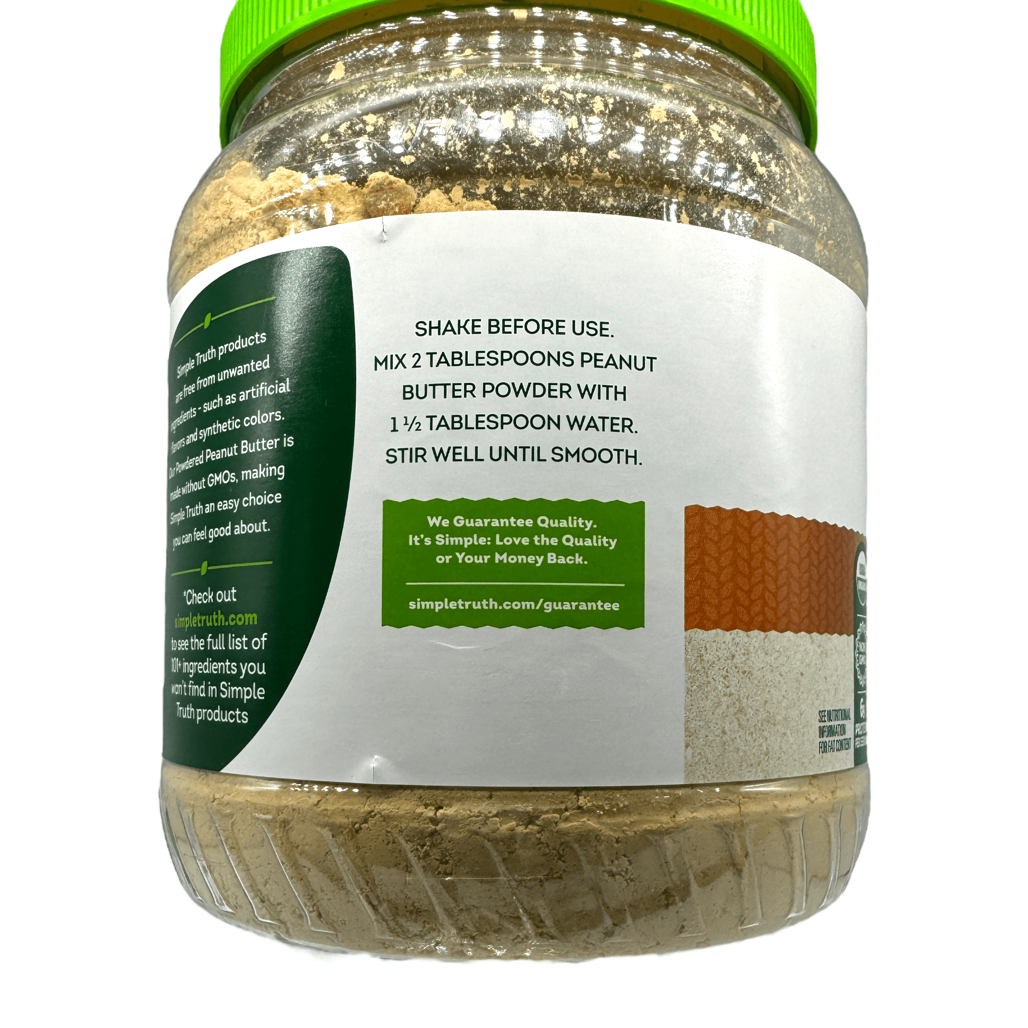 Simple Truth Organic Powdered Peanut Butter 90% Less Fat High Protein 1.5lb Bulk
