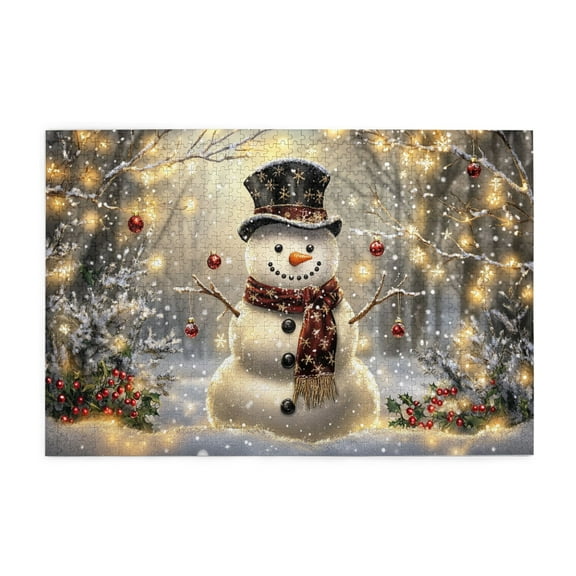 1000 PCS 1000 Piece Vibrant Jigsaw Puzzle Cozy Snowman,Ideal for Relaxation and Family Fun,Every Piece is Unique,Adults Wooden Puzzle,Puzzles suitable for entertaining with family during holidays