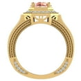 thumbnail image 3 of Large Morganite Engagement Ring 14K Gold Halo Rings for women 7.30 mm 6.35 carat (G,SI), 3 of 5