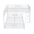 thumbnail image 4 of Noble House Twin over Full L-Shaped Bunk Bed, Space-Saving Metal Frame with Guardrails, Space Saving, White, 4 of 7