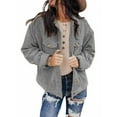 thumbnail image 1 of Sexy Dance Jackets for Women Casual Long Sleeve Button Down Coats Tops Ladies Solid Color Lapel Corduroy Coats Outwear, 1 of 3