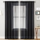 thumbnail image 1 of XmhyTop-A Cortina de color liso, 2 piezas, 100 x 250 cm, para ventana, sala de estar, dormitorio y decoración del hogar, color negro, 1 of 4