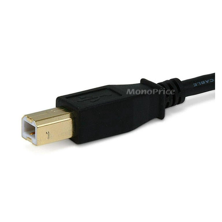 USB 2.0 A Male To Micro B Male 5-Pin Gold-Plated Cable - 3Feet Black
