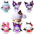 thumbnail image 2 of 10cm Halloween Kawaii Sanrio Plush Keychain Cartoon Kuromi MyMelody Halloween Stuffed Doll Keyring Accessories Birthday Gift Toy, 2 of 5