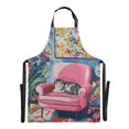 thumbnail image 6 of Yayeee Chief Kitchen Apron with Pockets for Cooking Water Resistant Unisex Adjustable Neck Strap, Art Cat, 6 of 7