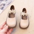 thumbnail image 2 of RotHome Girls Mary Jane Dress Shoes Pearl Strap Ballet Flats Toddler Flower Girl Wedding Party Pumps Comfortable Non-Slip Soft Sole Satin Bow, 2 of 9
