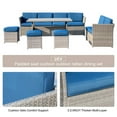 thumbnail image 5 of Eclife 7 Pieces Wicker Rattan 9 - Person Sofa Seating Group with Cushions Outdoor with 3 Loveseat Ottoman and Dinning Table, 5 of 8