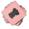 thumbnail image 2 of Carolines Treasures BB1235FC Checkerboard Pink Black Labrador Foam Coaster Set of 4 3 1/2 x 3 1/2 multicolor, 2 of 3